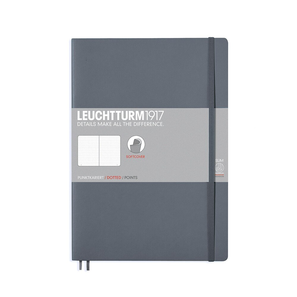 Leuchtturm 1917 B5 Softcover Composition Notebook Anthracite Gray Dotted